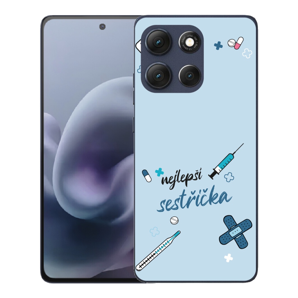 Gélové puzdro mmCase pre Motorola Moto G86 5G – najlepšia sestra na modrom pozadí