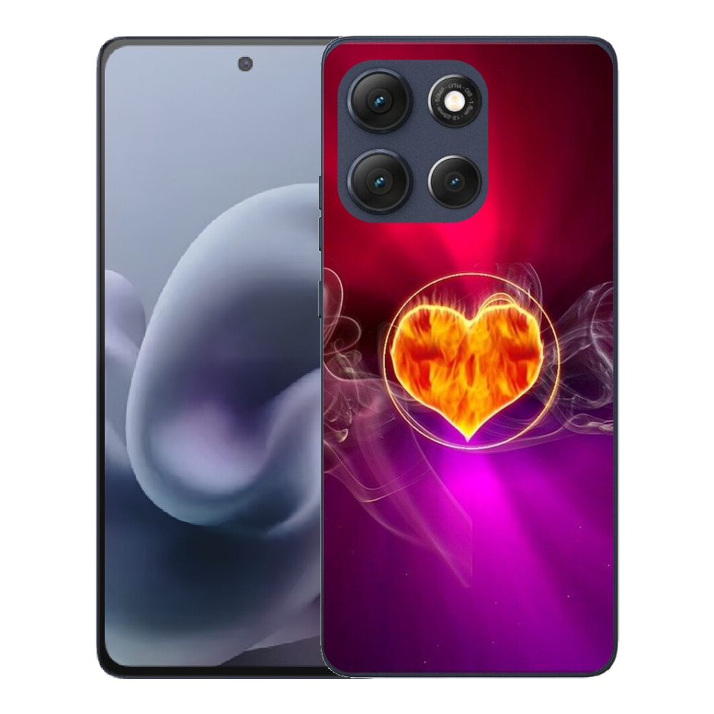 Gélový obal mmCase pre Motorola Moto G86 5G – ohnivé srdce