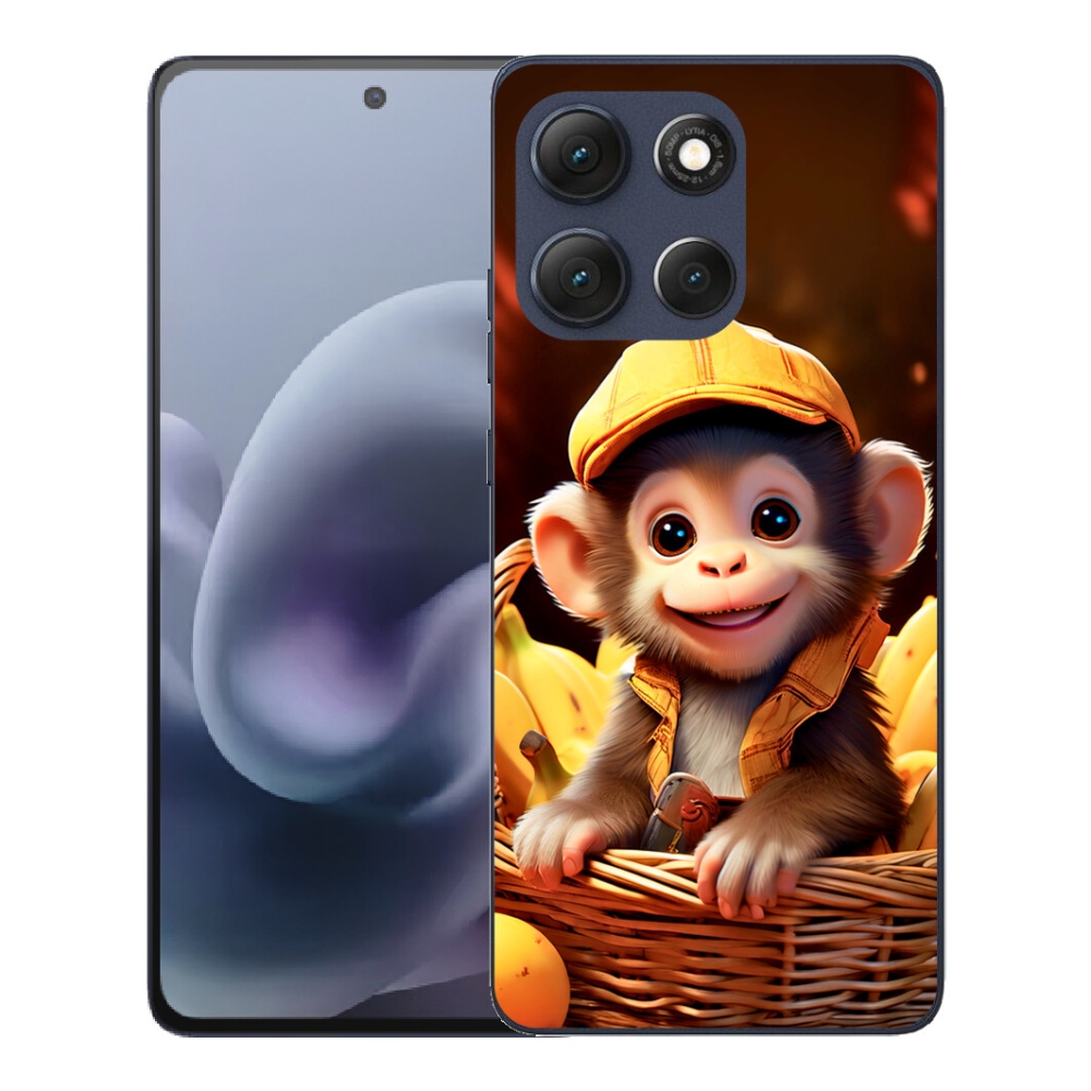 Gélový obal mmCase pre Motorola Moto G86 5G – opica v košíku
