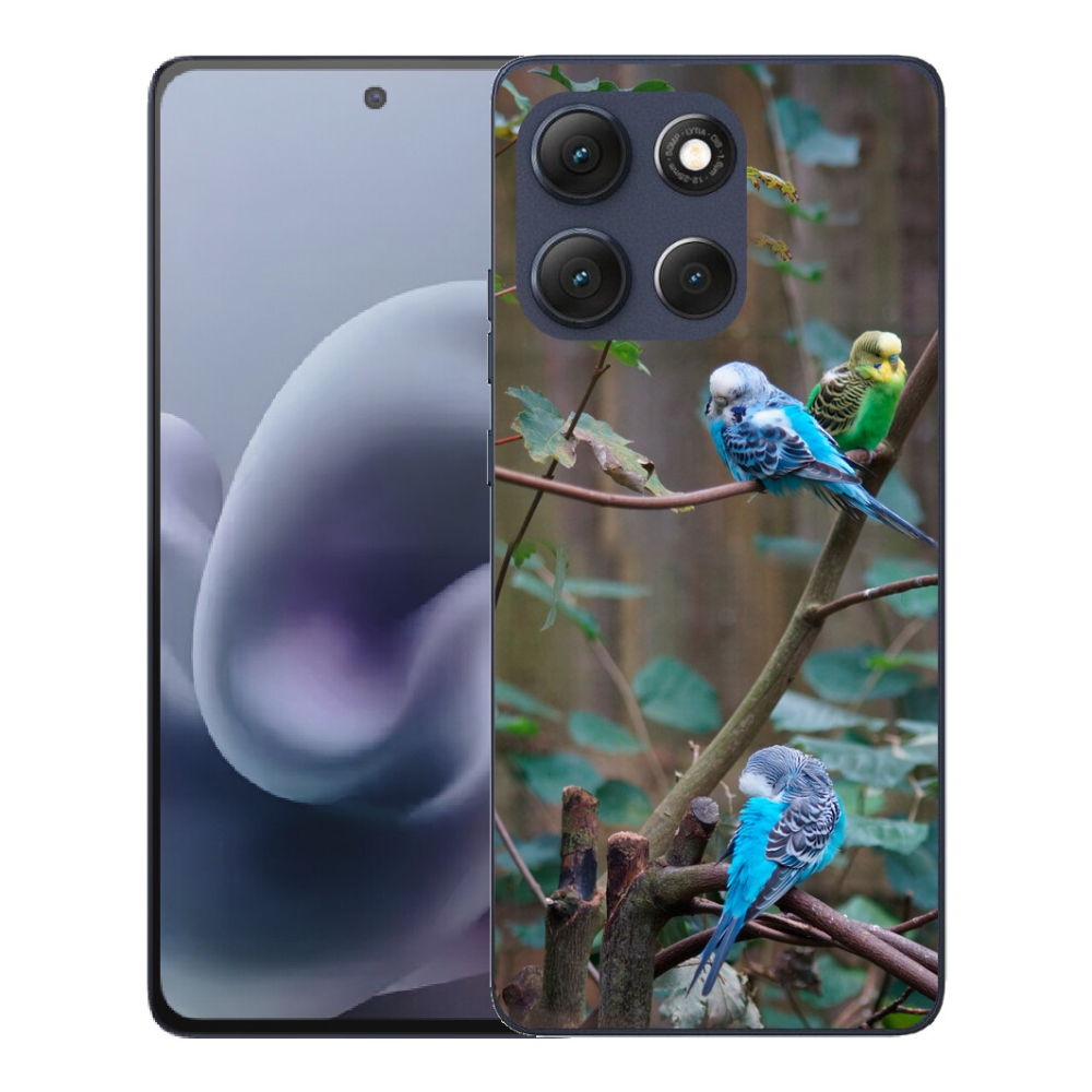 Gélový obal mmCase pre Motorola Moto G86 5G – papagáje na konári