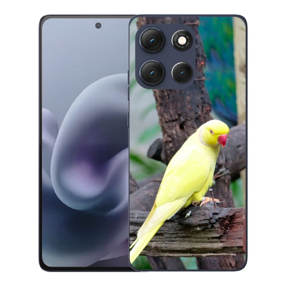 Gélový obal mmCase pre Motorola Moto G86 5G – žltý papagáj alexandr