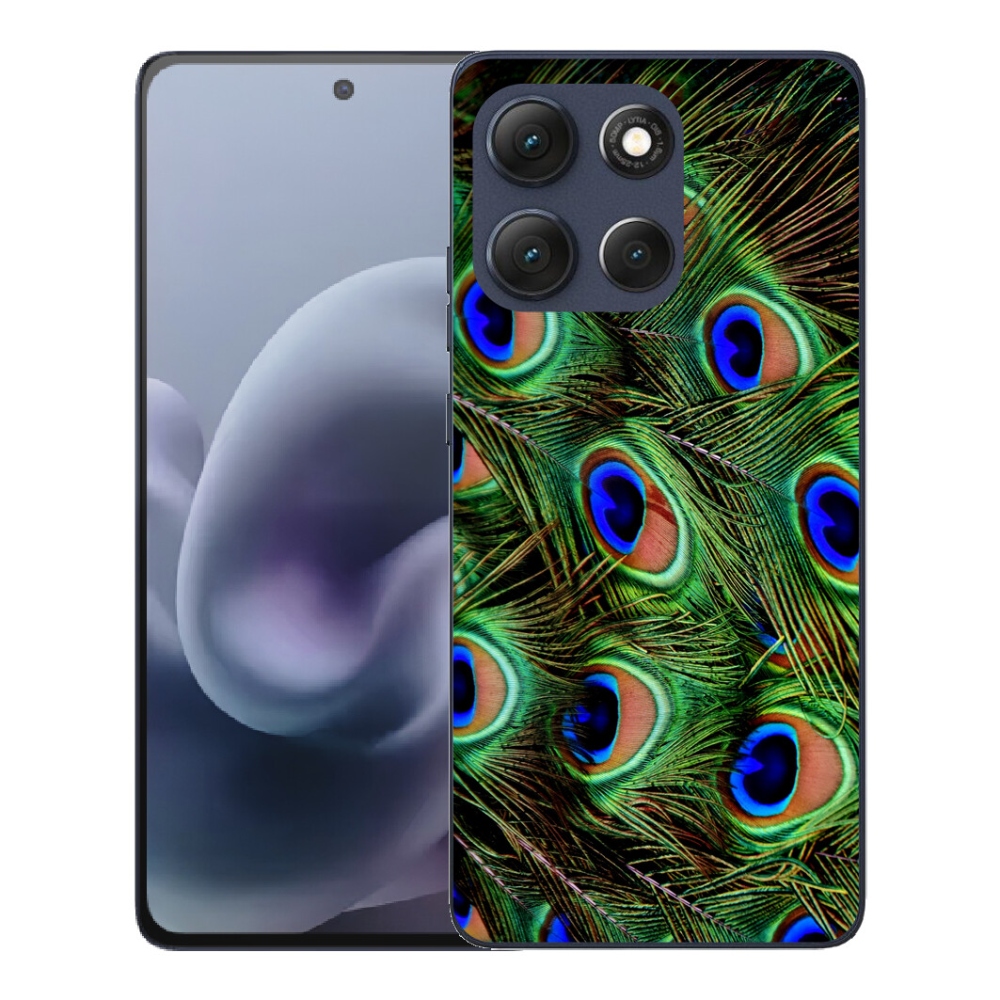 Gélový obal mmCase pre Motorola Moto G86 5G – pávie perie