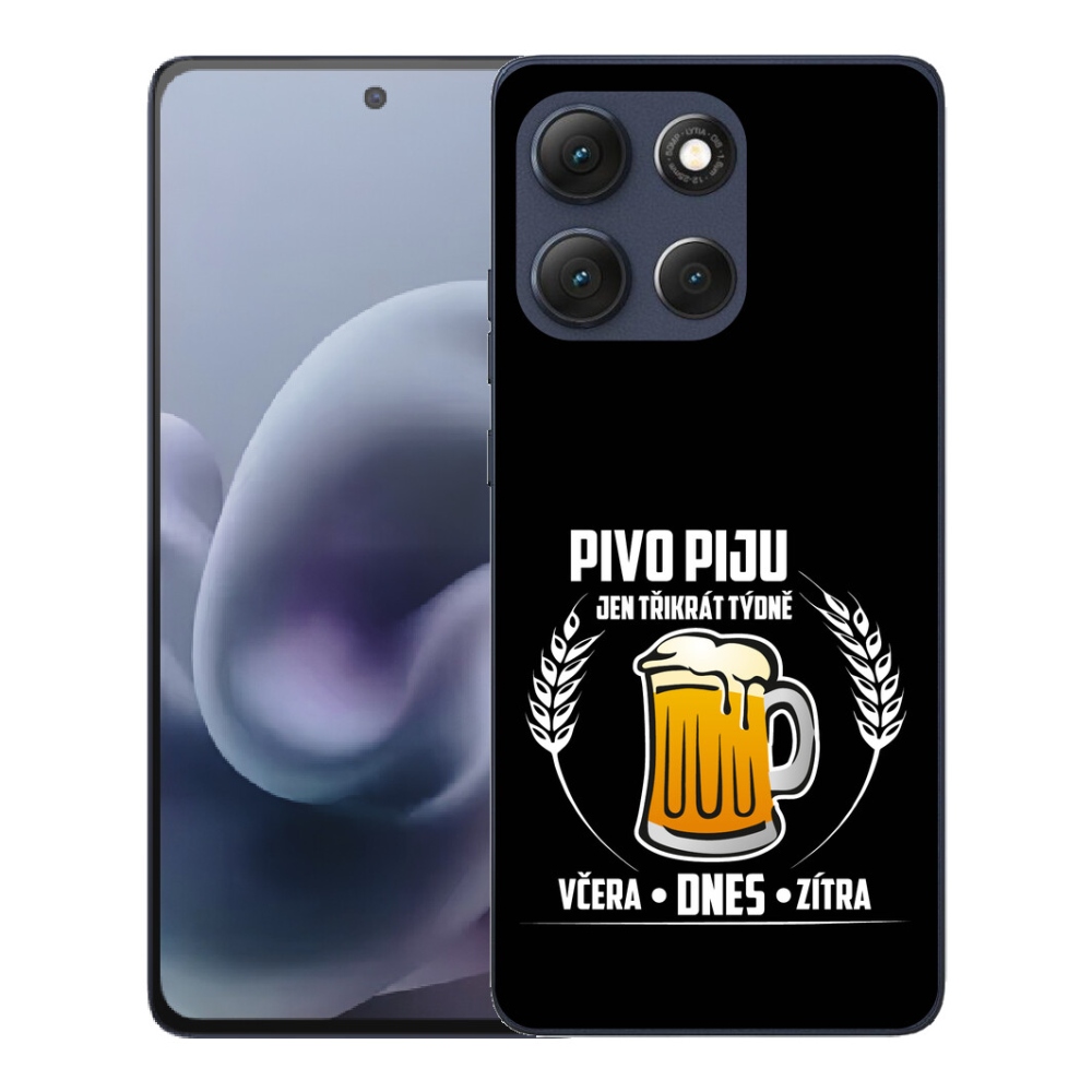Gélový obal mmCase pre Motorola Moto G86 5G – motív piva na čiernom pozadí