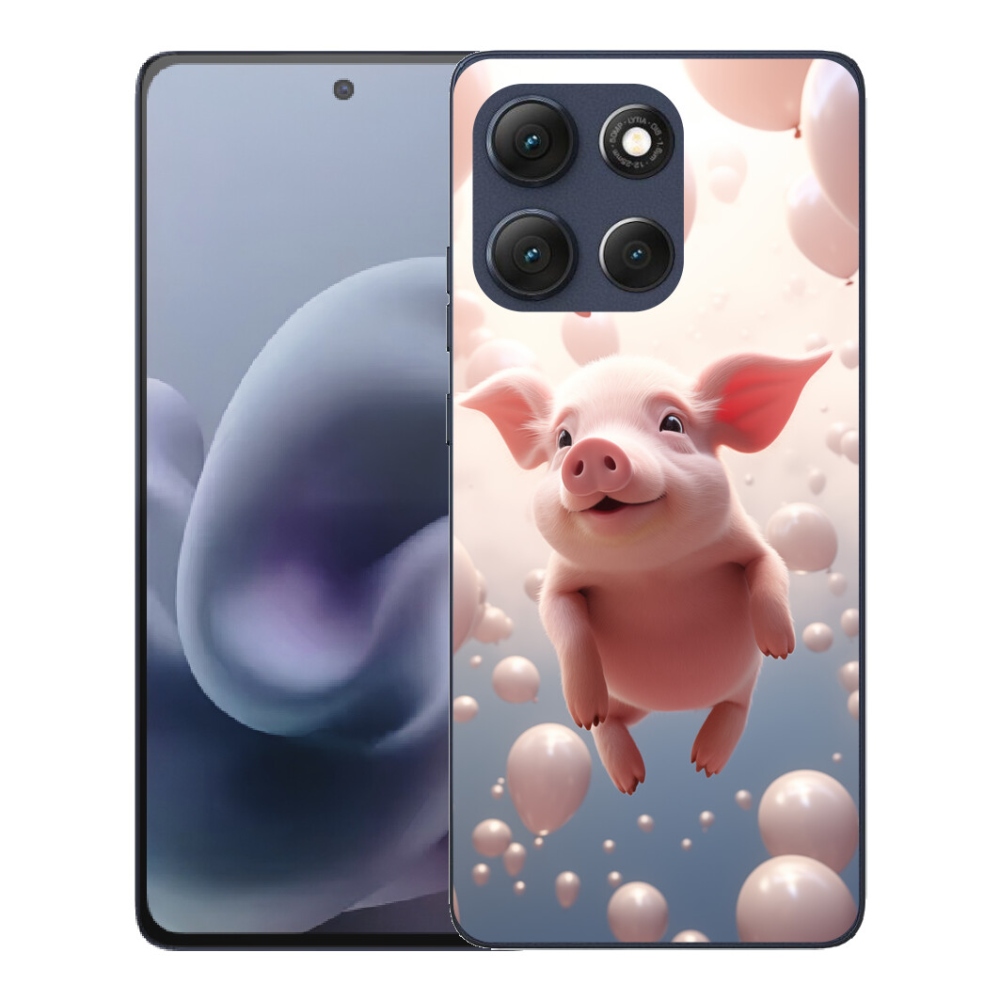 Gélový obal mmCase pre Motorola Moto G86 5G – prasiatko s balónikmi