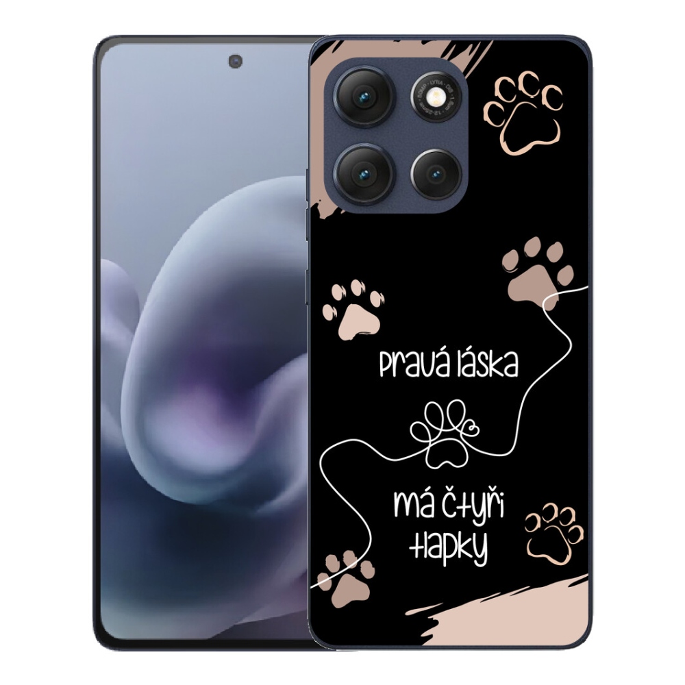 Gélový obal mmCase pre Motorola Moto G86 5G – motív so psom 1, čierne pozadie