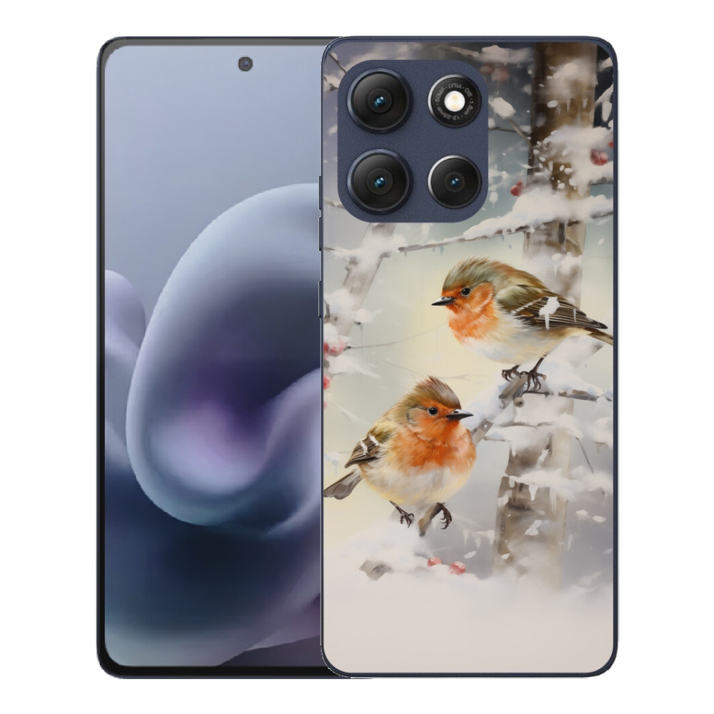 Gélový obal mmCase pre Motorola Moto G86 5G – vtáky v zime