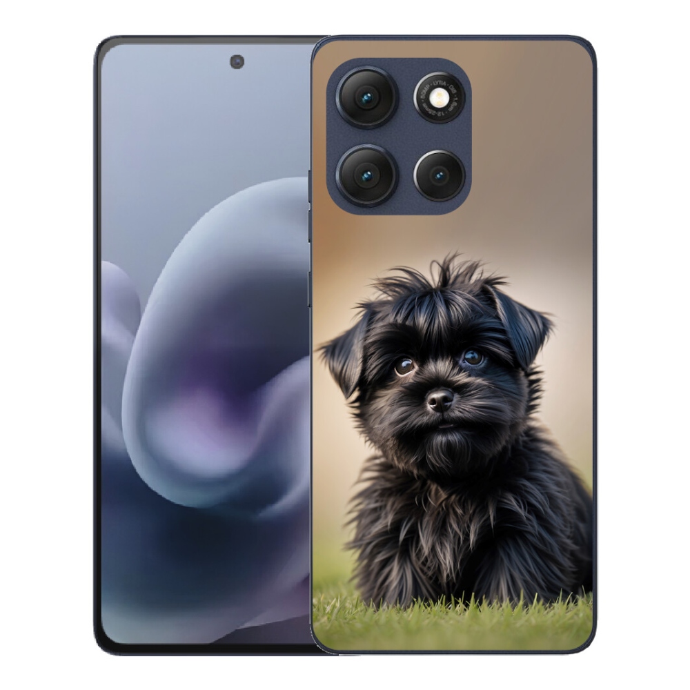 Gélový obal mmCase pre Motorola Moto G86 5G – roztomilý čierny psík