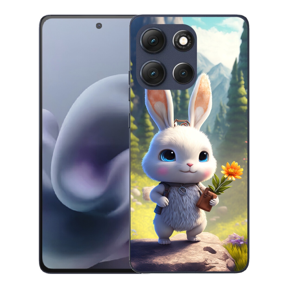 Gélový obal mmCase pre Motorola Moto G86 5G – roztomilé zajačik
