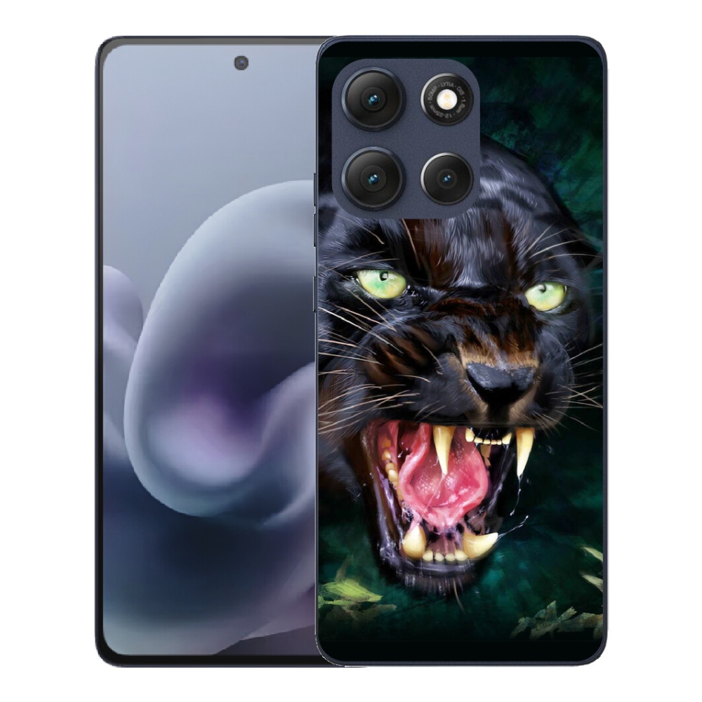 Gélový obal mmCase pre Motorola Moto G86 5G – rozzúrená čierna pantera