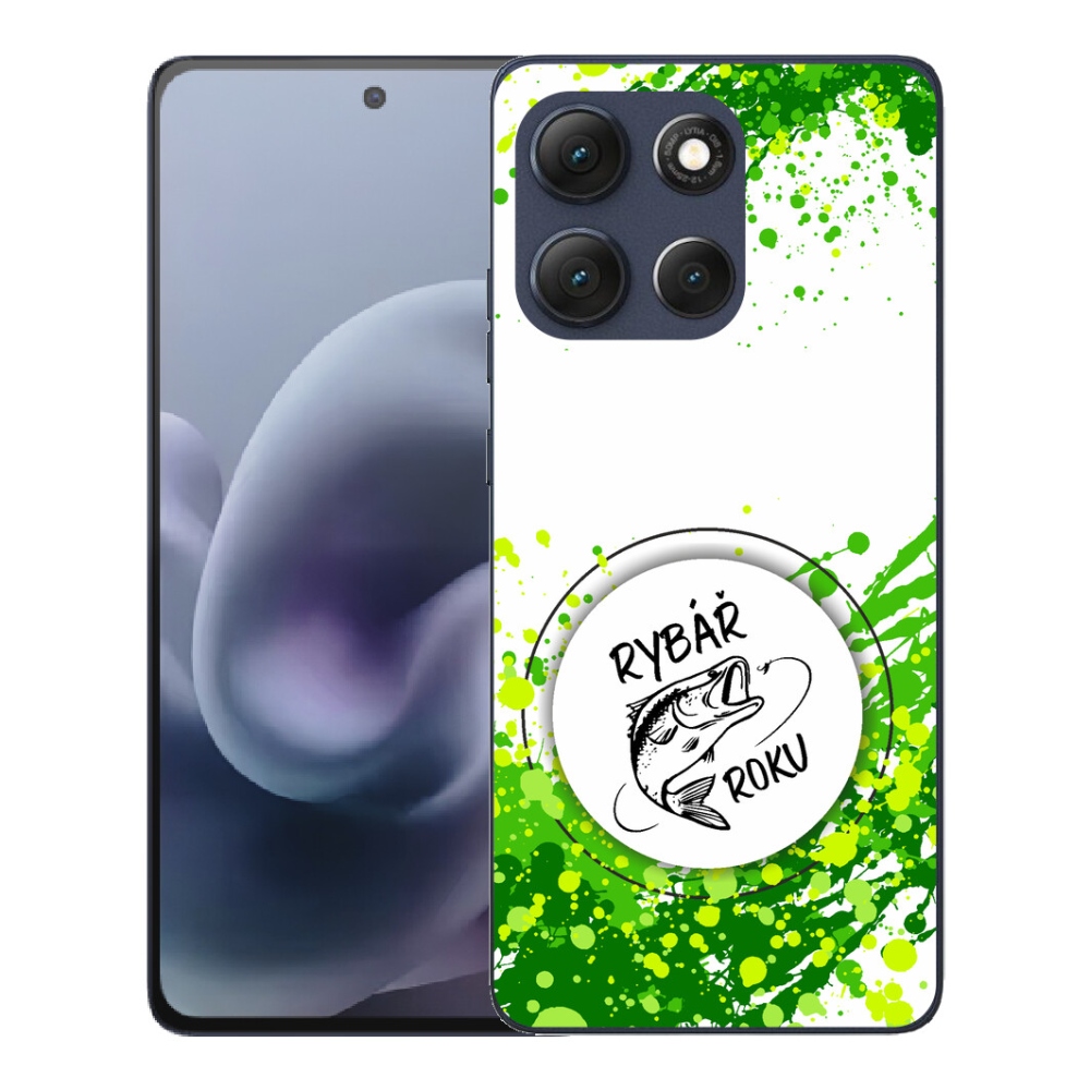 Gélový obal mmCase pre Motorola Moto G86 5G – „Rybár roka“ na bielom pozadí