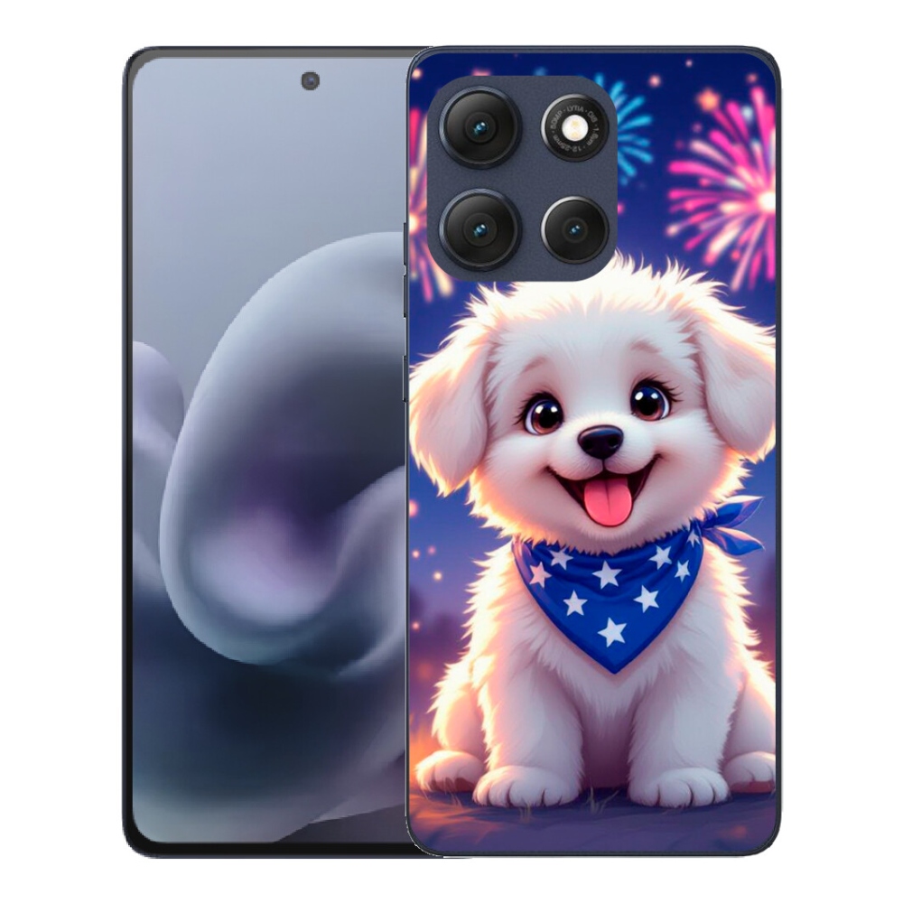 Gélový obal mmCase pre Motorola Moto G86 5G – slávnostné šteniatko