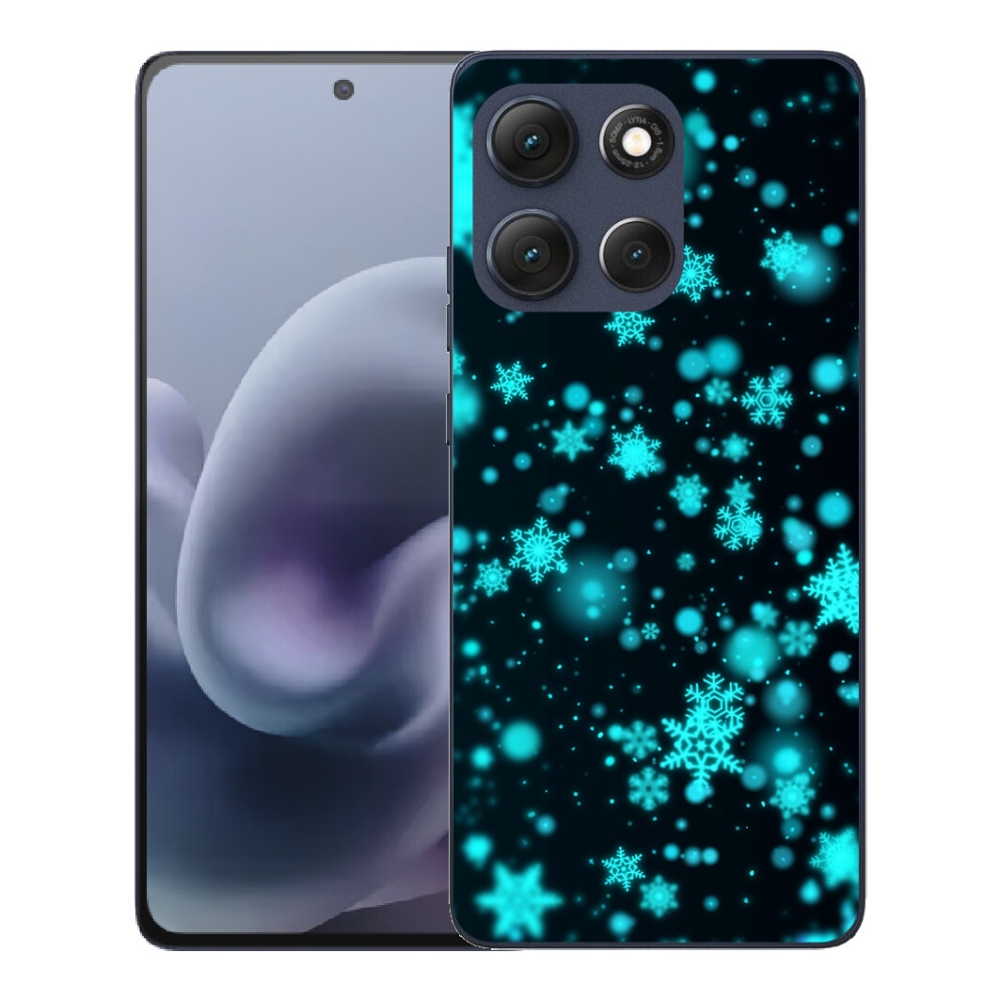 Gélový obal mmCase pre Motorola Moto G86 5G – snehové vločky 1
