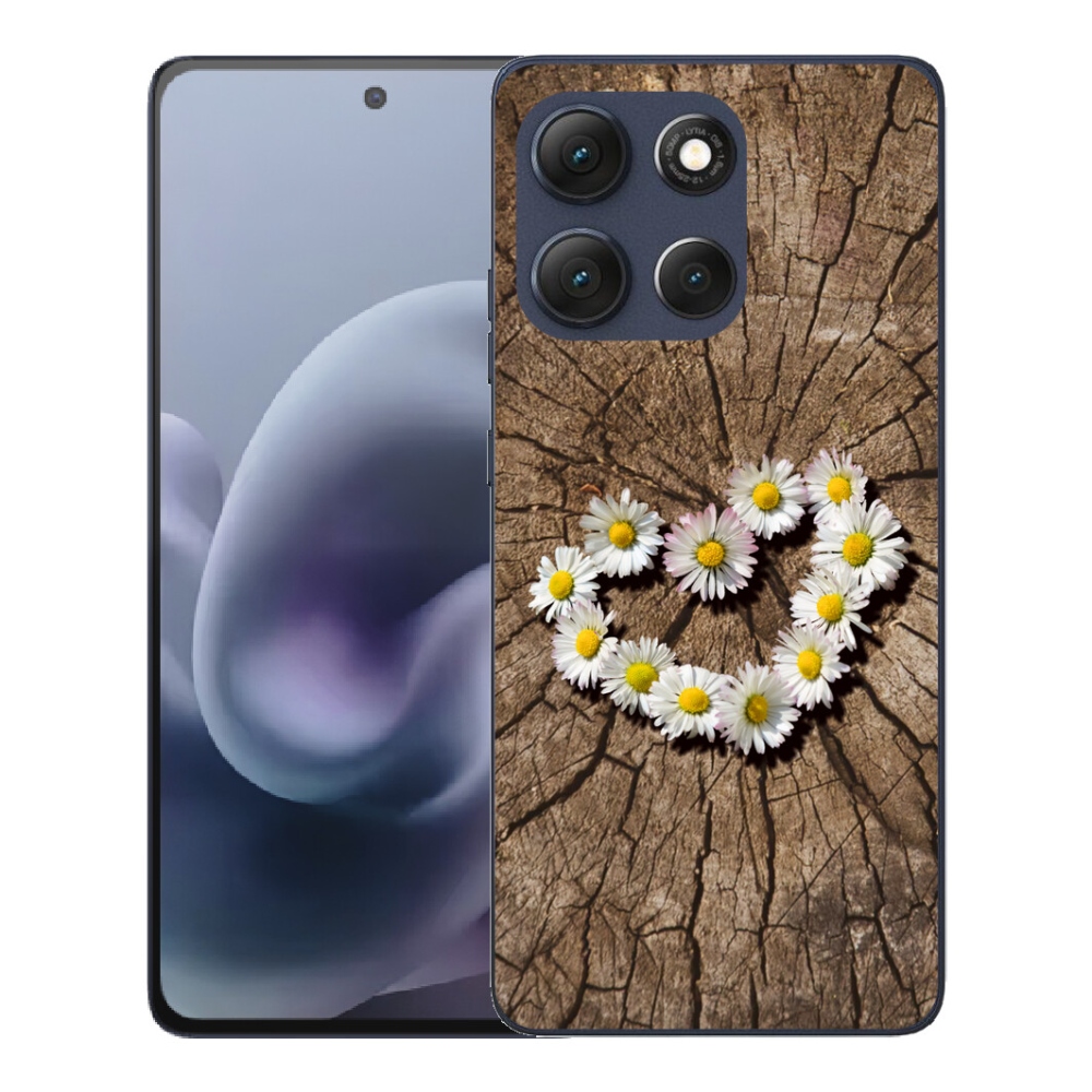 Gélový obal mmCase pre Motorola Moto G86 5G – srdce z margarétok