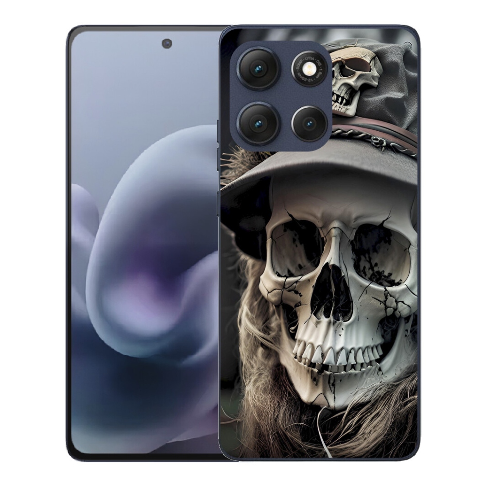 Gélový obal mmCase pre Motorola Moto G86 5G – tmavá lebka