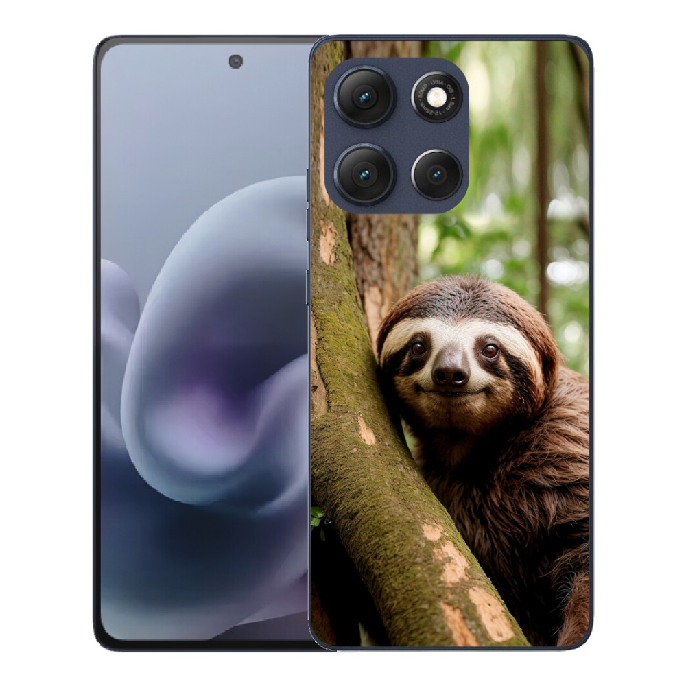 Gélový obal mmCase pre Motorola Moto G86 5G – usmievavý leňoch
