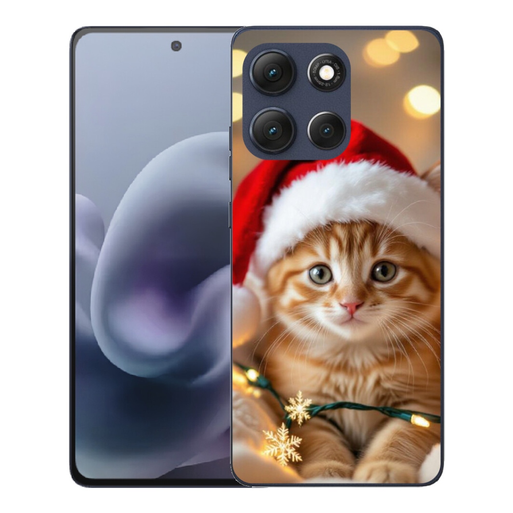 Gélový obal mmCase pre Motorola Moto G86 5G – vianočné mačiatko