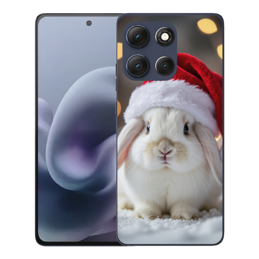 Gélový obal mmCase pre Motorola Moto G86 5G – vianočný zajačik