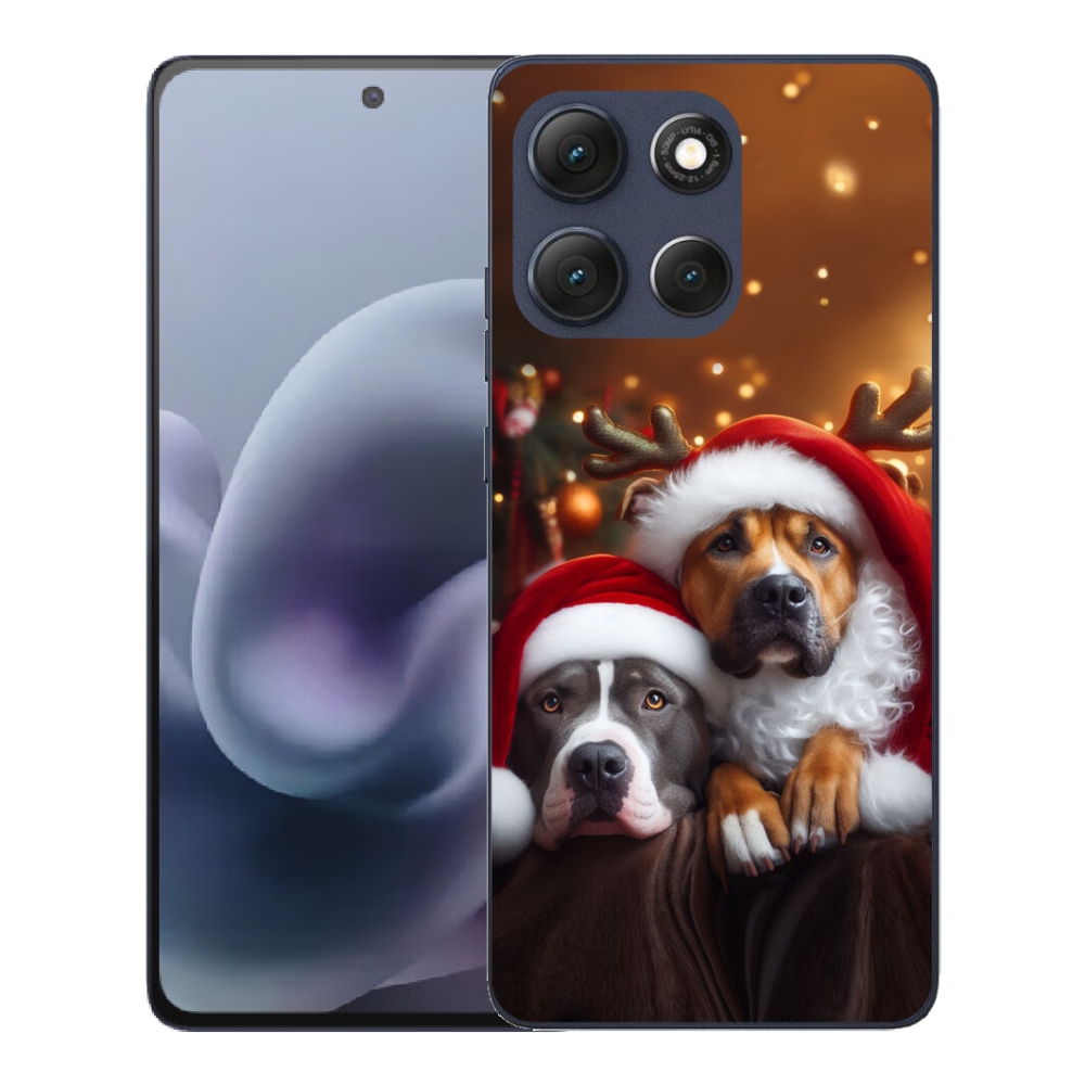 Gélový obal mmCase pre Motorola Moto G86 5G – vianoční psíci