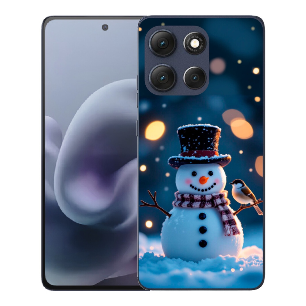 Gélový obal mmCase pre Motorola Moto G86 5G – vianočný snehuliak