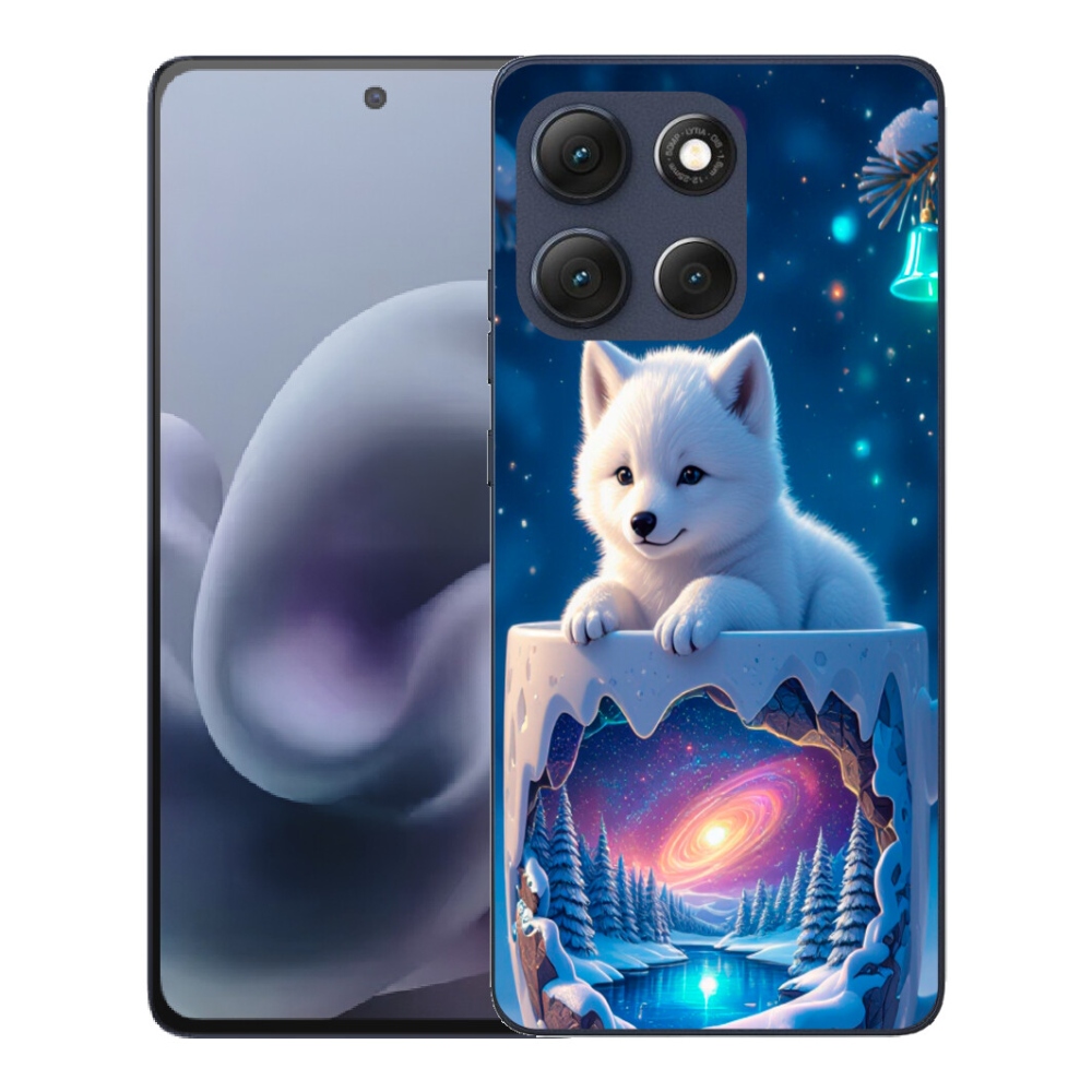 Gélový obal mmCase pre Motorola Moto G86 5G – vianočné šteniatko