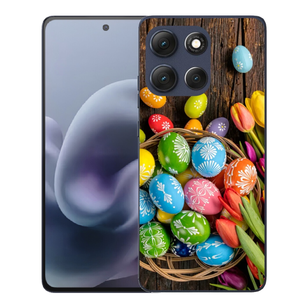 Gélový obal mmCase pre Motorola Moto G86 5G – veľkonočné vajíčka