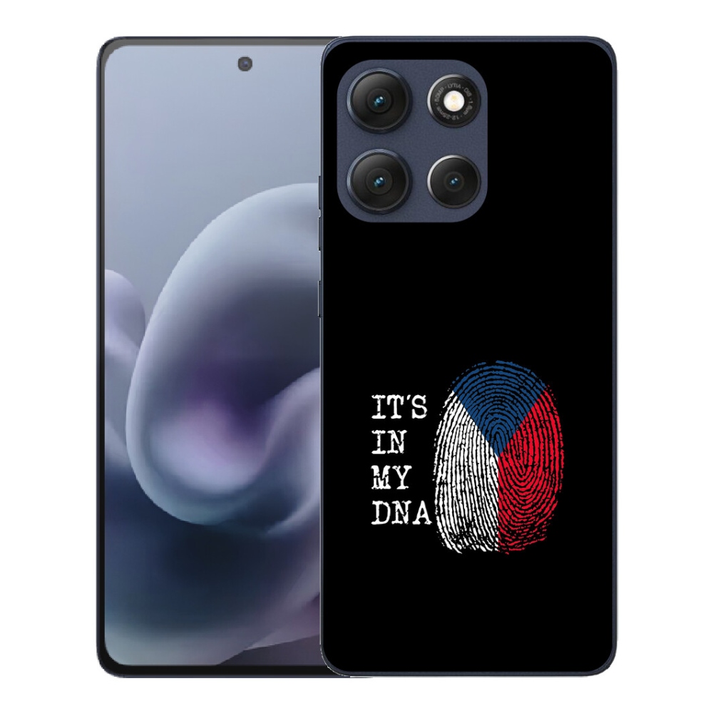 Gélové puzdro mmCase pre Motorola Moto G86 5G – vlajka s odtlačkom prsta na čiernom pozadí