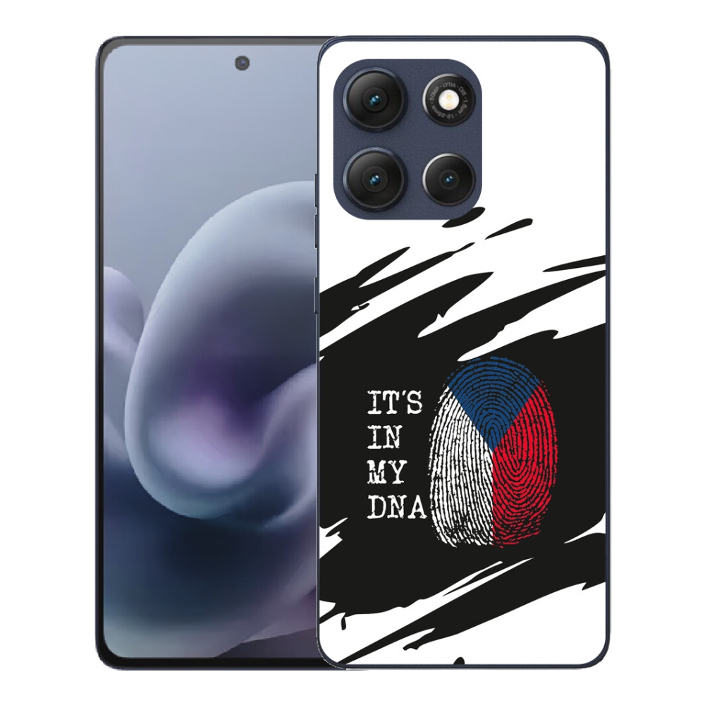 Gélový obal mmCase pre Motorola Moto G86 5G – vlajka s odtlačkom prsta na čierno-bielom pozadí