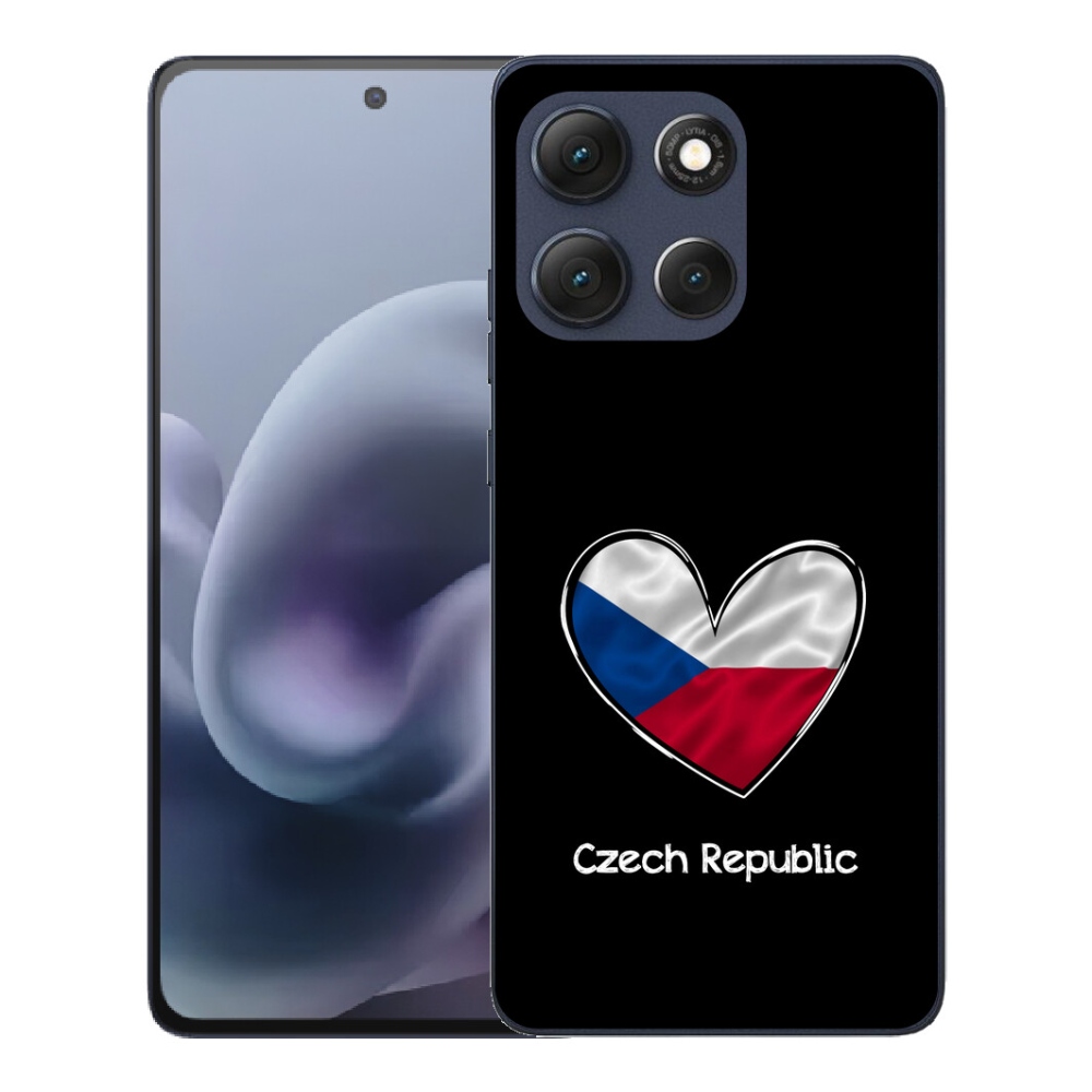 Gélový obal mmCase pre Motorola Moto G86 5G – vlajka srdca na čiernom pozadí