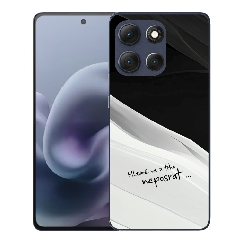 Gélový obal mmCase pre Motorola Moto G86 5G – vtipný text, 13 čierno-bielych pozadí