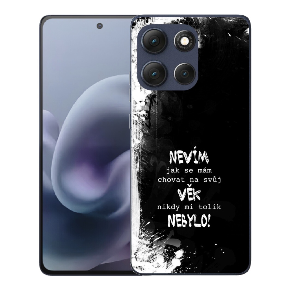 Gélový obal mmCase pre Motorola Moto G86 5G – vtipný nápis 14 na čiernom pozadí