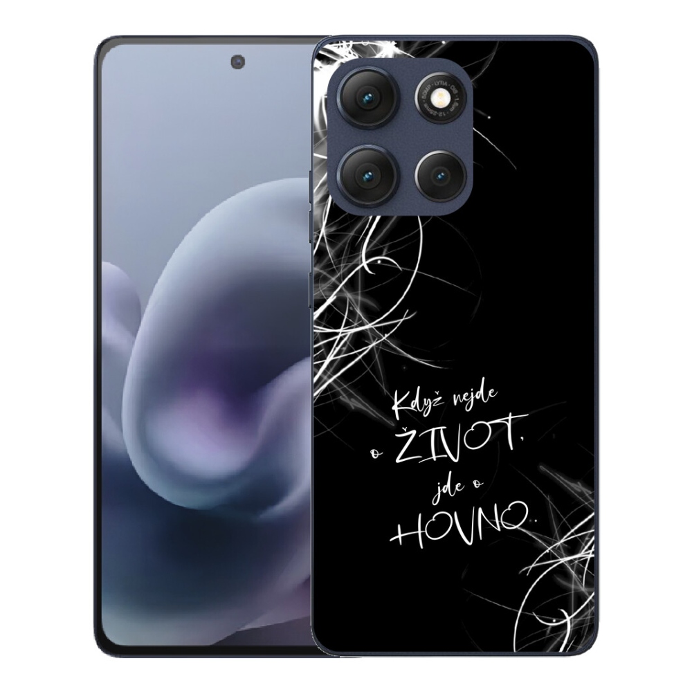Gélový obal mmCase pre Motorola Moto G86 5G – vtipný nápis 16 na čiernom pozadí
