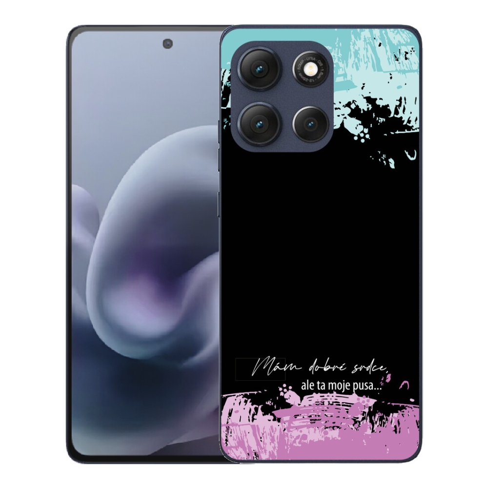 Gélový obal mmCase pre Motorola Moto G86 5G – vtipný nápis 3 na čiernom pozadí