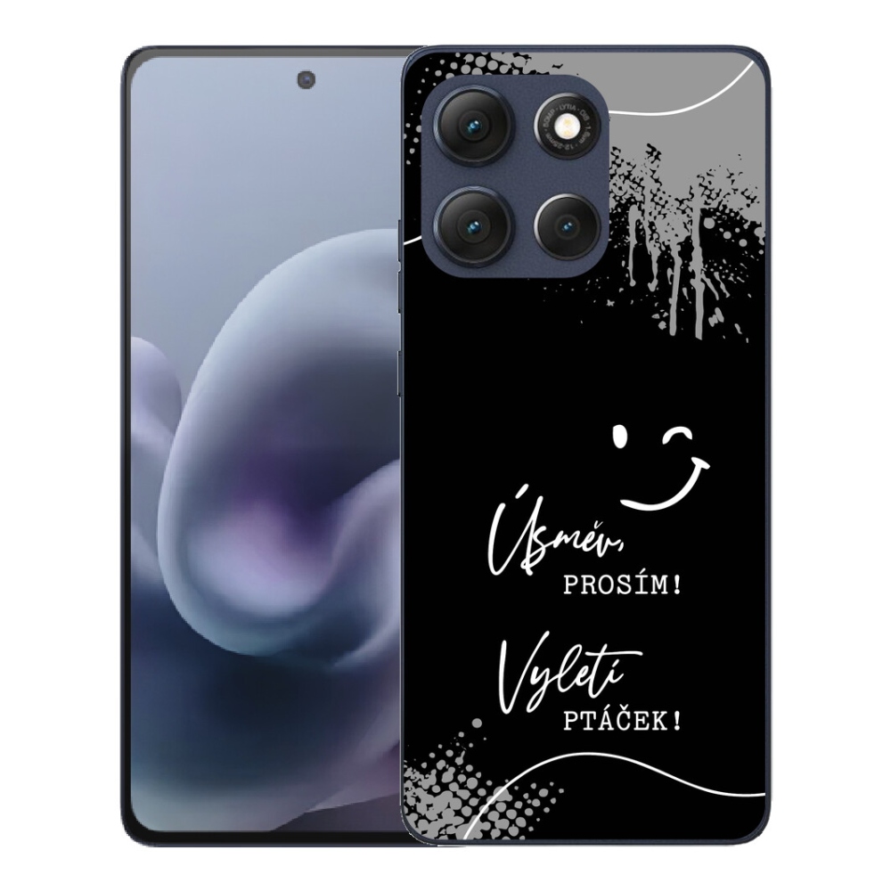 Gélový obal mmCase pre Motorola Moto G86 5G – vtipný nápis 4 na čiernom pozadí