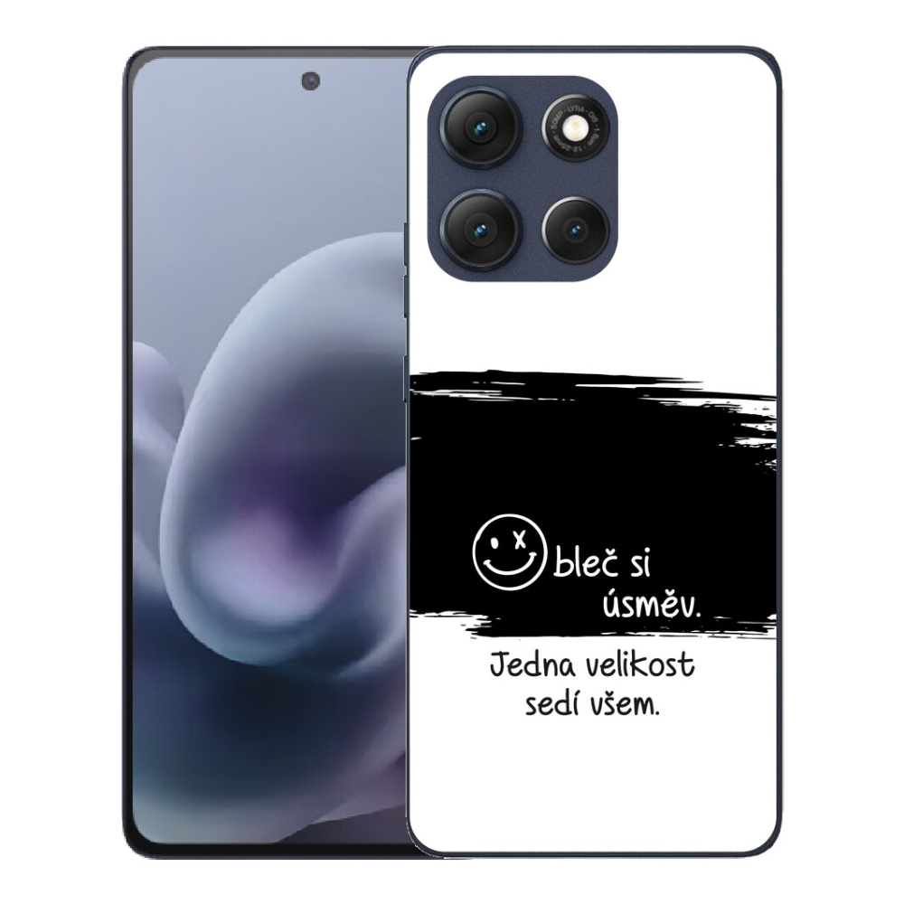 Gélový obal mmCase pre Motorola Moto G86 5G – vtipný nápis 8 na čierno-bielom pozadí