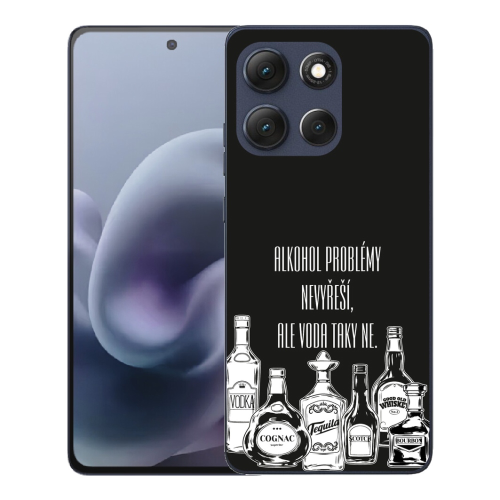 Gélový obal mmCase pre Motorola Moto G86 5G – vtipný nápis na čiernom pozadí