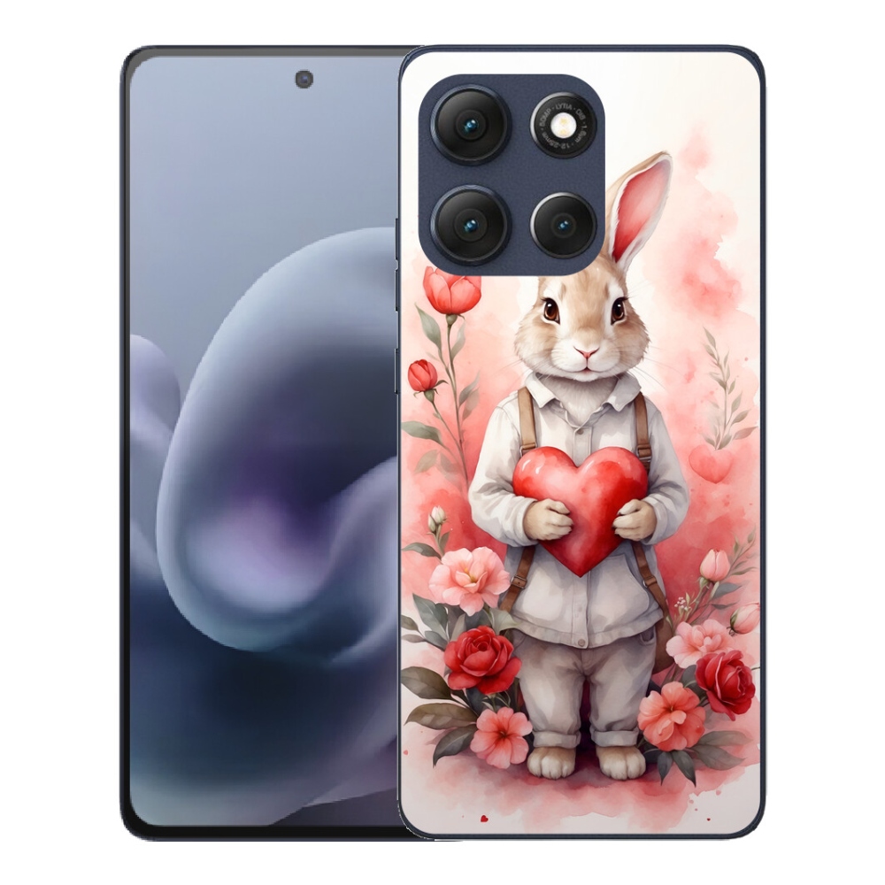 Gélový obal mmCase na Motorola Moto G86 5G – zajac so srdiečkom