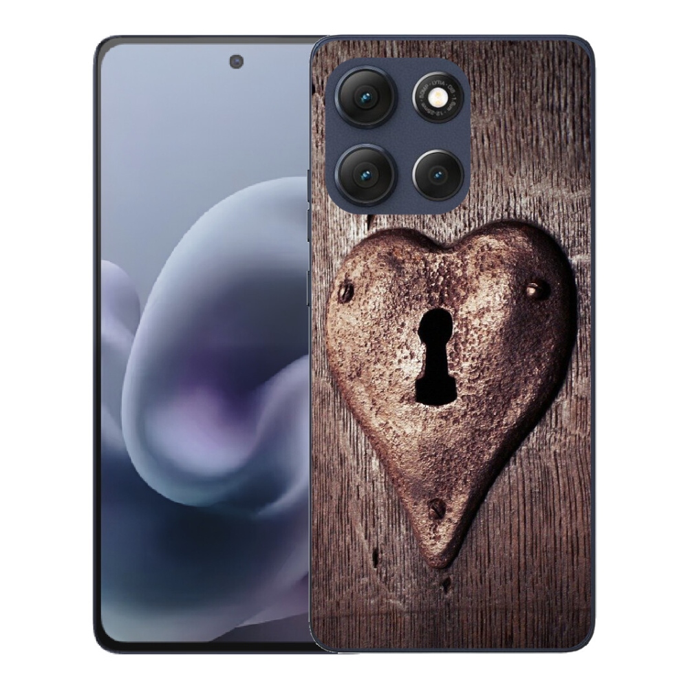 Gélový obal mmCase pre Motorola Moto G86 5G – zámok v tvare srdca