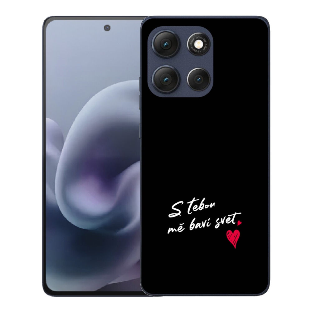Gélový obal mmCase pre Motorola Moto G86 5G – nápis „zamilovaný“ 1, čierne pozadie