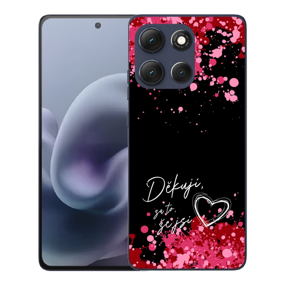 Gélový obal mmCase pre Motorola Moto G86 5G – nápis „zamilovaný“ 2, čierne pozadie