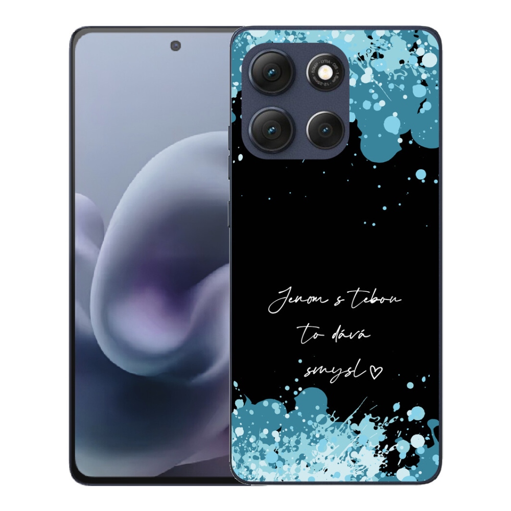 Gélový obal mmCase pre Motorola Moto G86 5G – nápis „zamilovaný“ na čiernom pozadí