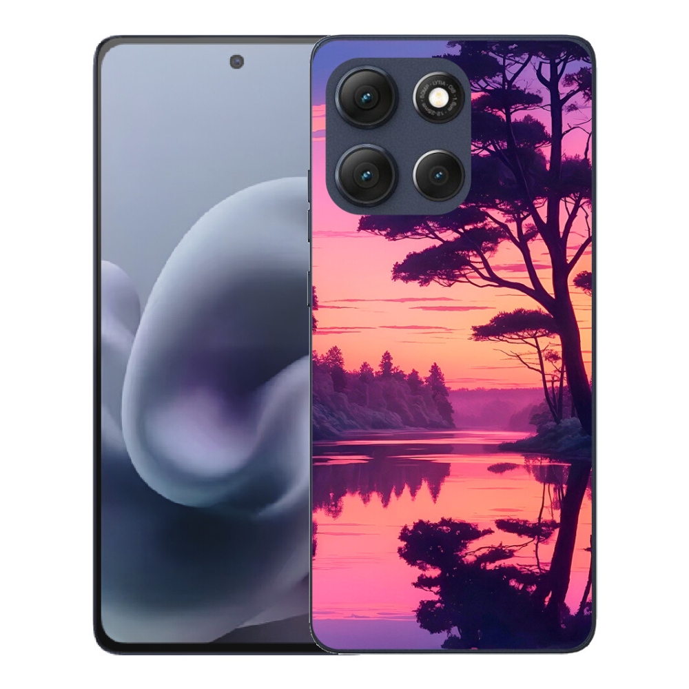 Gélový obal mmCase pre Motorola Moto G86 5G – západ slnka nad jazerom