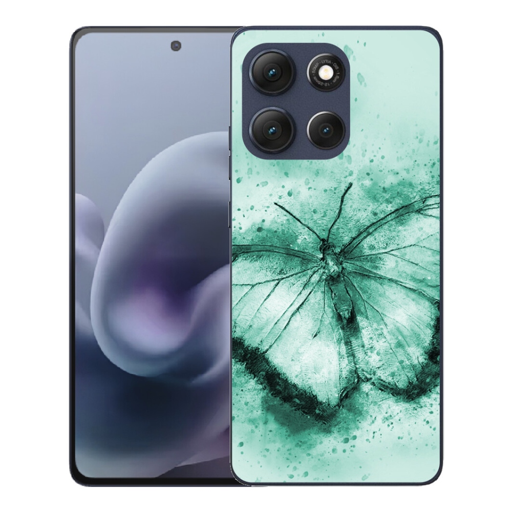Gélový obal mmCase pre Motorola Moto G86 5G – zelený motýľ