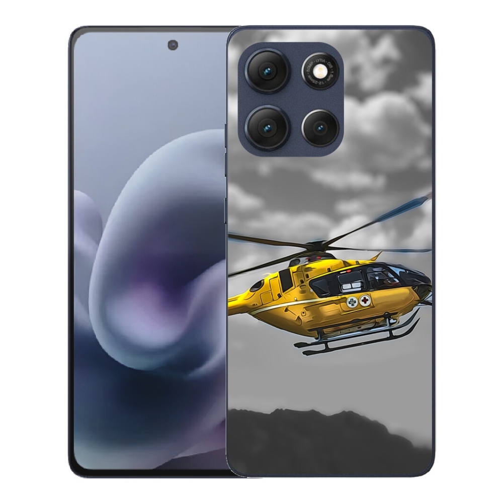 Gélový obal mmCase pre Motorola Moto G86 5G – žltá helikoptéra