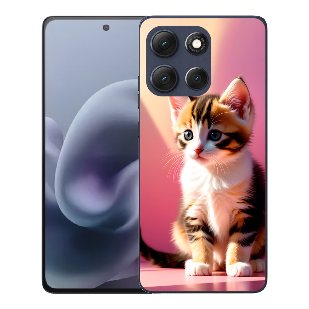 Gélový obal mmCase pre Motorola Moto G86 5G – zvedavé mačiatko 2