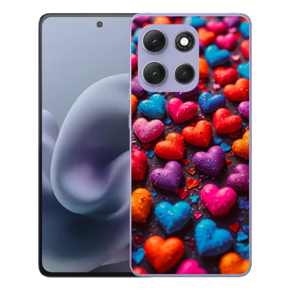Gélový obal mmCase pre Motorola Moto G86 Power 5G – farebné srdiečka