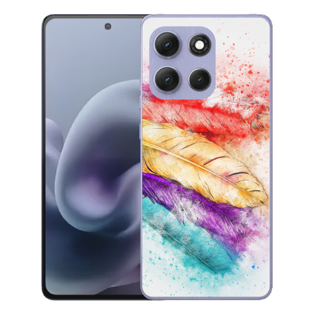 Gélový obal mmCase pre Motorola Moto G86 Power 5G – farebné pierka