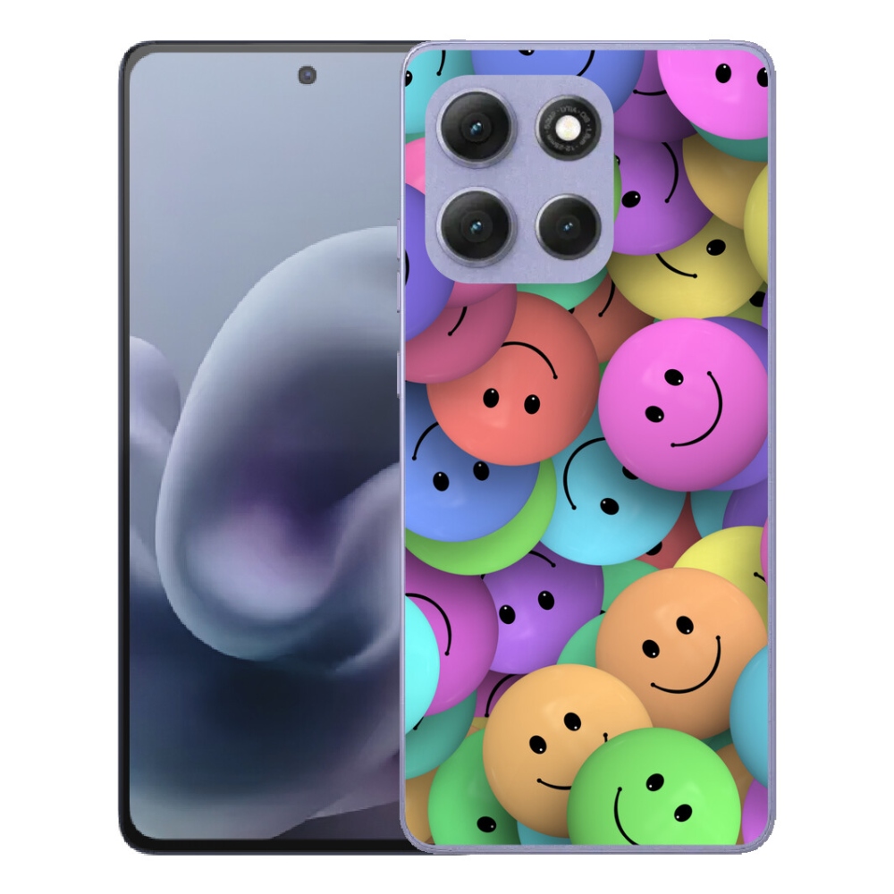 Gélový obal mmCase pre Motorola Moto G86 Power 5G – farebné smajlíky