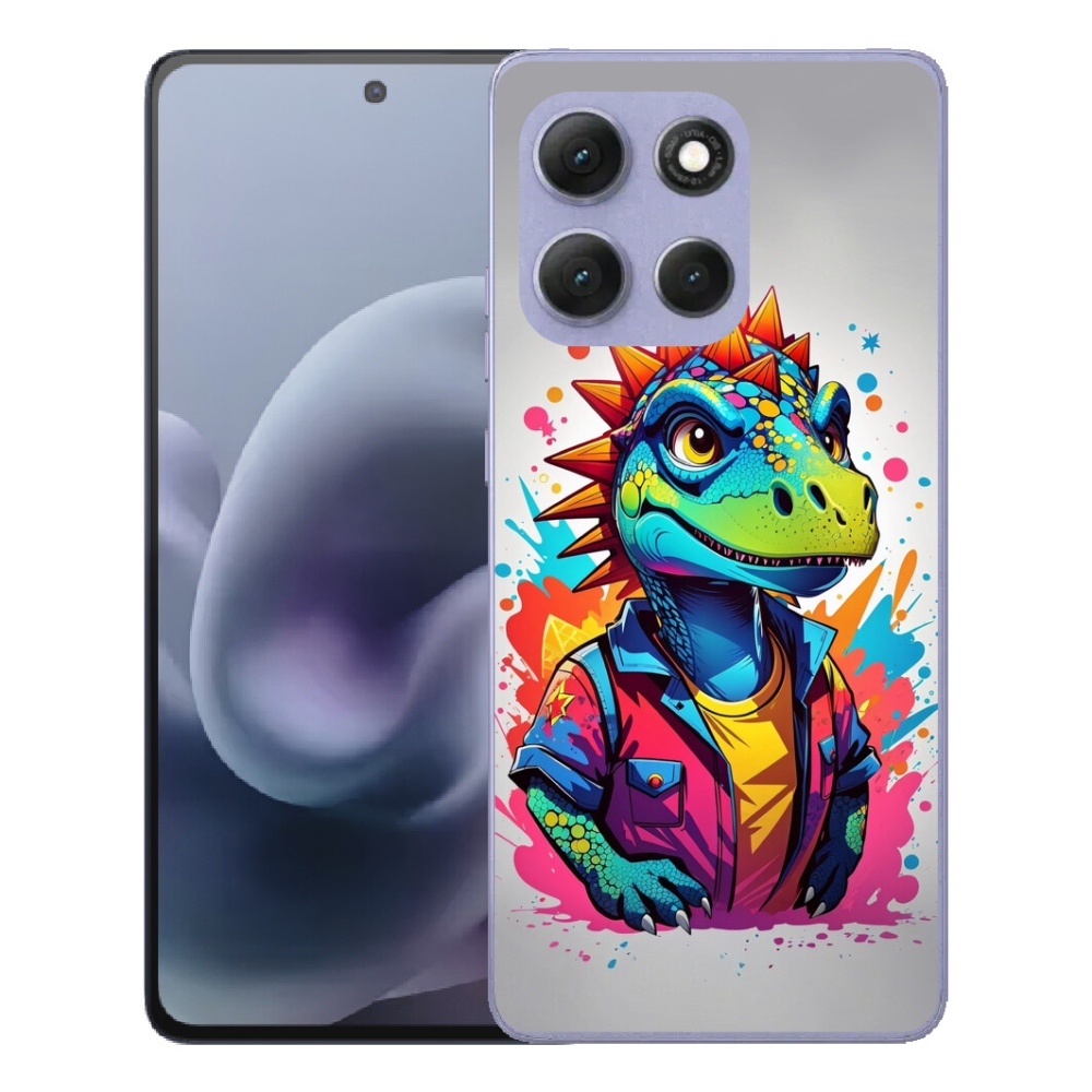 Gélový obal mmCase pre Motorola Moto G86 Power 5G – farebný dinosaurus