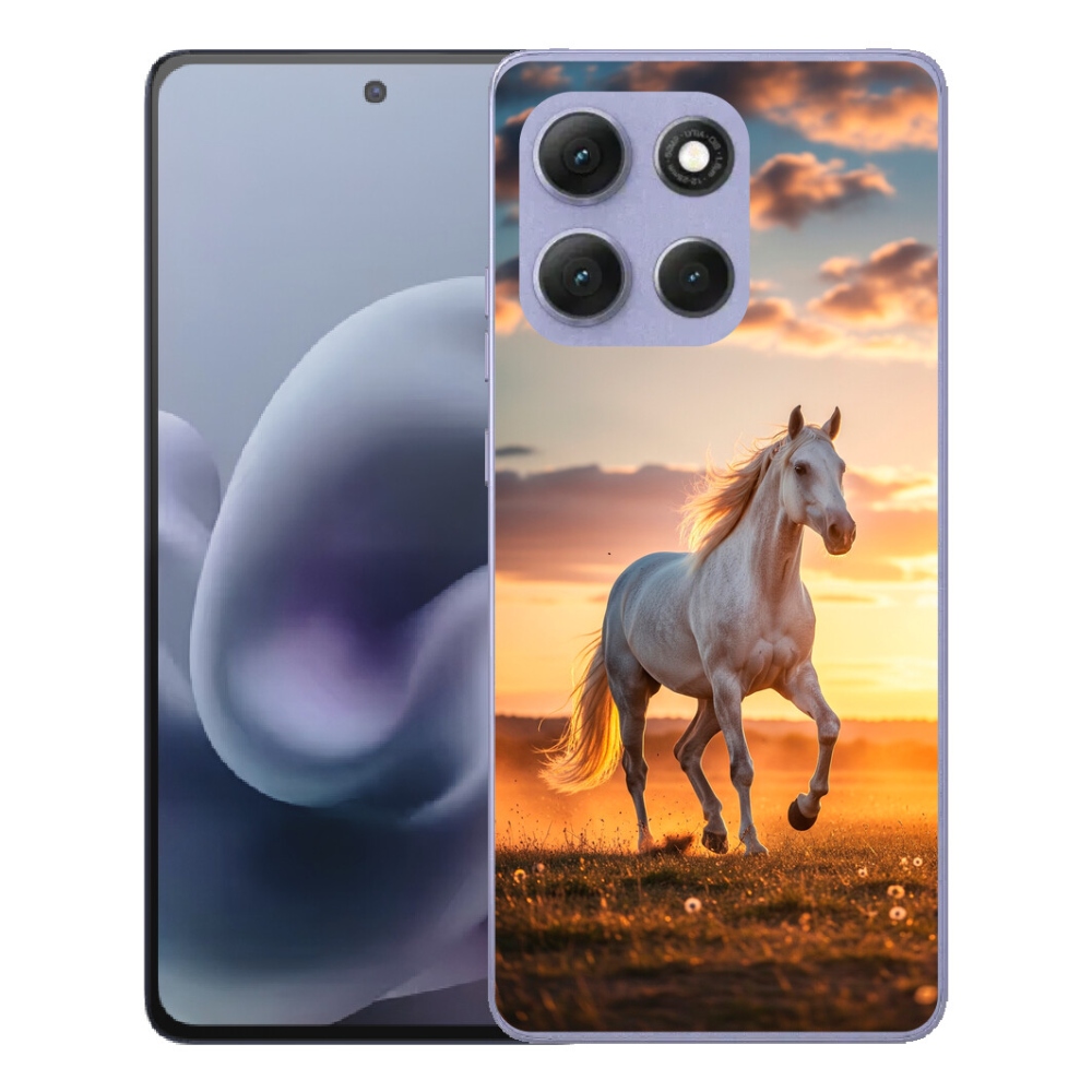 Gélový obal mmCase pre Motorola Moto G86 Power 5G – bežiaci biely kôň 2