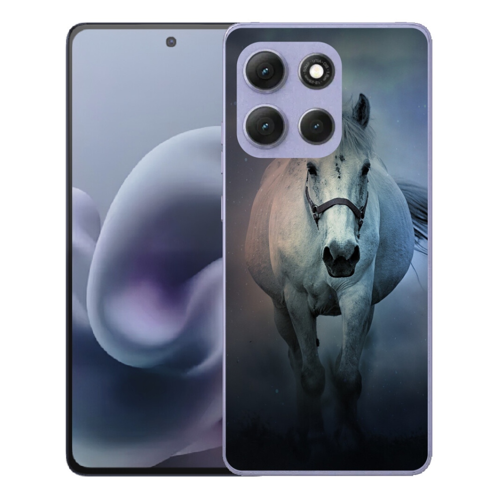 Gélový obal mmCase pre Motorola Moto G86 Power 5G – bežiaci biely kôň
